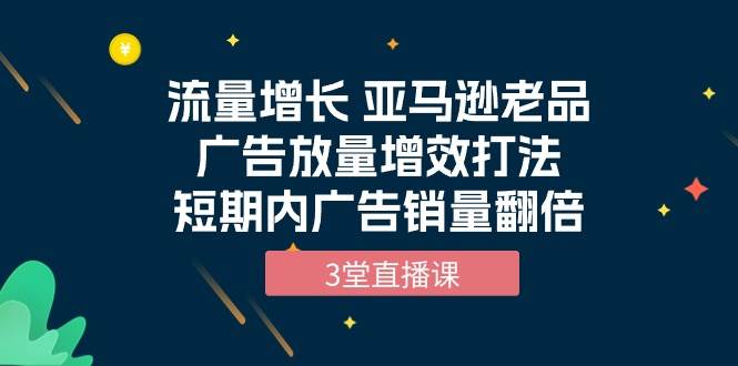 （10112期）流量增长 亚马逊老品广告放量增效打法，短期内广告销量翻倍（3堂直播课）-创库88项目资源网