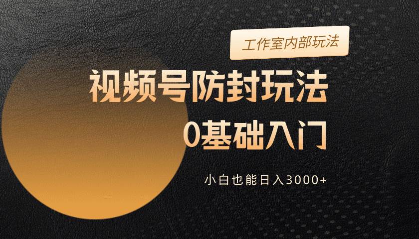 （10107期）2024视频号升级防封玩法，零基础入门，小白也能日入3000+-创库88项目资源网