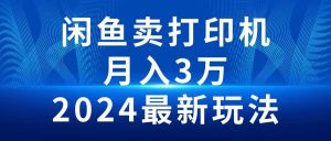 （10091期）2024闲鱼卖打印机，月入3万2024最新玩法-创库88项目资源网