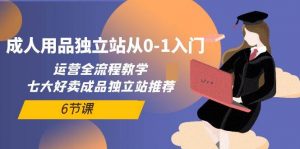 （10082期）成人用品独立站从0-1入门，运营全流程教学，七大好卖成品独立站推荐-6节课-创库88项目资源网