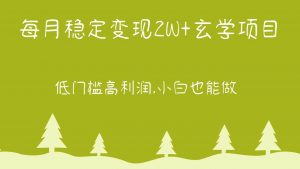 每月稳定变现2W+玄学项目，低门槛高利润,小白也能做 教程+详解-创库88项目资源网