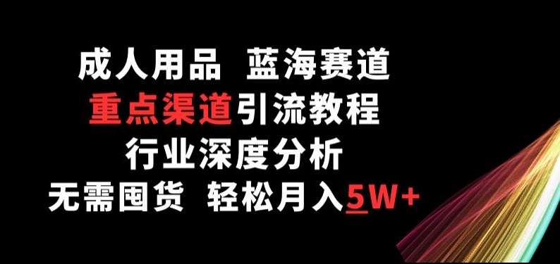 成人用品,蓝海赛道,重点渠道引流教程,行业深度分析,无需囤货,轻松月入5W+【揭秘】-创库88项目资源网