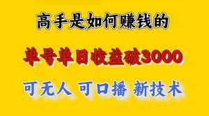 高手是如何赚钱的,一天收益至少3000+以上,小白当天就能够上手,这是穷人翻盘的一…-创库88项目资源网