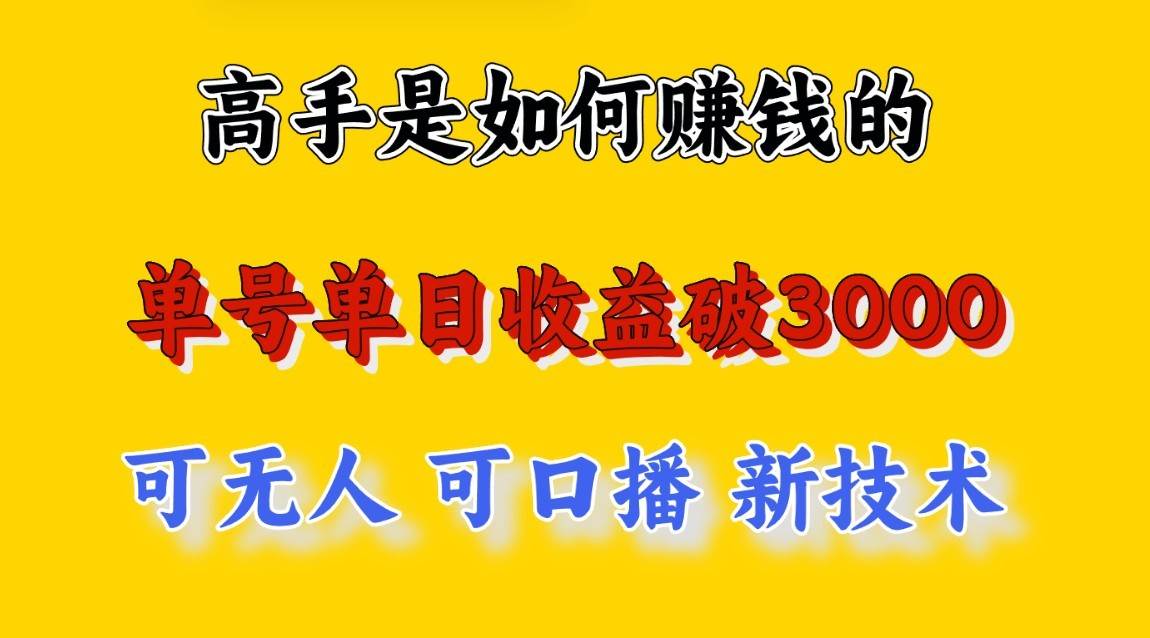 高手是如何赚钱的,一天收益至少3000+以上,小白当天就能够上手,这是穷人翻盘的一…-创库88项目资源网