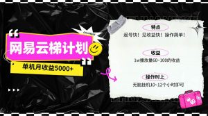 （10063期）最新网易云梯计划网页版，单机月收益5000+！可放大操作-创库88项目资源网
