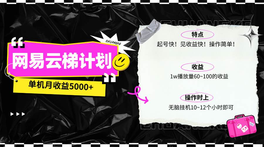 （10063期）最新网易云梯计划网页版，单机月收益5000+！可放大操作-创库88项目资源网