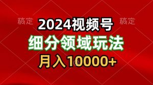 2024视频号分成计划细分领域玩法，每天5分钟，月入1W+-创库88项目资源网