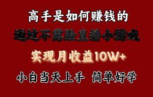 每天收益3800+,来看高手是怎么赚钱的,新玩法不露脸直播小游戏,小白当天上手-创库88项目资源网