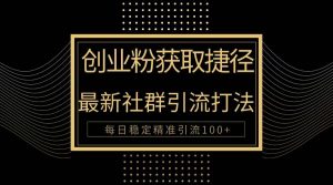 （10040期）创业粉捷径！最新被动引流方法大揭秘，实现每日100+精准引流-创库88项目资源网