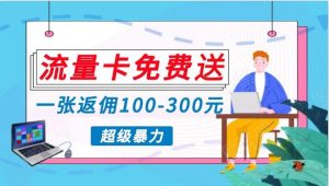 流量卡免费送,一张返佣100-300元,超暴力蓝海项目,轻松月入过万!-创库88项目资源网