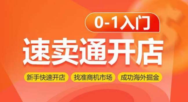 速卖通开店0-1入门，新手快速开店 找准商机市场 成功海外掘金-创库88项目资源网
