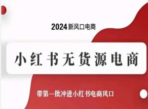 2024新风口电商,小红书无货源电商,带第一批冲进小红书电商风口-创库88项目资源网