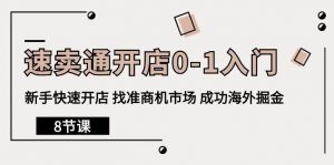 （10126期）速卖通开店0-1入门，新手快速开店 找准商机市场 成功海外掘金（8节课）-创库88项目资源网