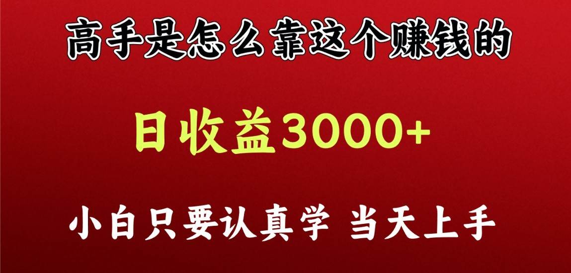 看高手是怎么赚钱的，一天收益至少3000+以上，小白当天上手-创库88项目资源网