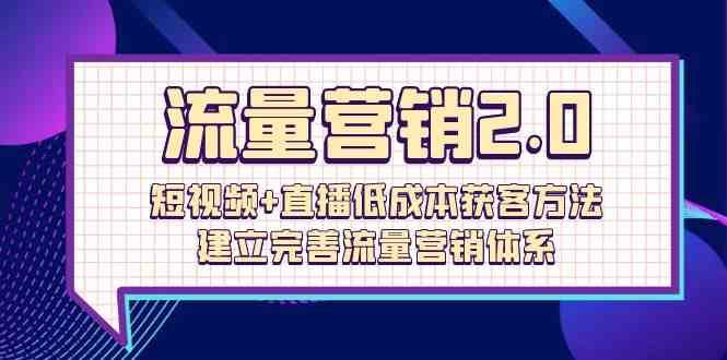 流量营销2.0：短视频+直播低成本获客方法，建立完善流量营销体系（72节）-创库88项目资源网