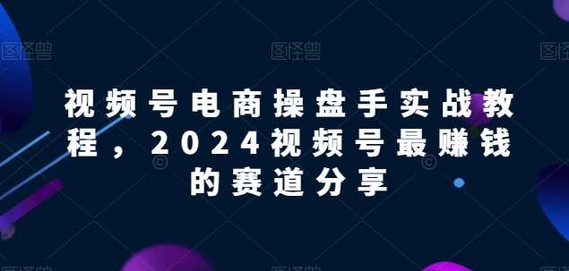 视频号电商实战教程，2024视频号最赚钱的赛道分享-创库88项目资源网