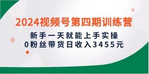 （10157期）2024视频号第四期训练营，新手一天就能上手实操，0粉丝带货日收入3455元-创库88项目资源网