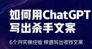 如何用ChatGPT写出杀手文案，6个月实操经验，快速写出收钱文案-创库88项目资源网