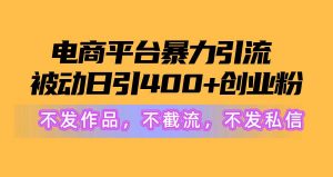 （10168期）电商平台暴力引流,被动日引400+创业粉不发作品，不截流，不发私信-创库88项目资源网