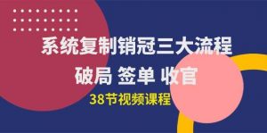 (10171期)系统复制 销冠三大流程,破局 签单 收官(38节视频课)-创库88项目资源网