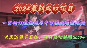 （10182期）2024年新风口，视频号分成2.0计划，多种玩法打爆视频号，每日轻松2000-创库88项目资源网