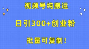 （10186期）批量可复制！视频号纯搬运日引300+创业粉教程！-创库88项目资源网
