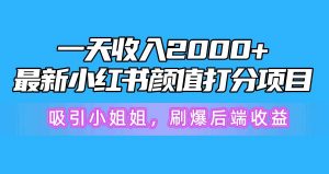 (10187期)一天收入2000+,最新小红书颜值打分项目,吸引小姐姐,刷爆后端收益-创库88项目资源网