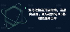 亚马逊精选开店指南，选品实战课，亚马逊如何从0基础快速到出单-创库88项目资源网