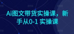 Ai图文带货实操课，新手从0-1 实操课-创库88项目资源网