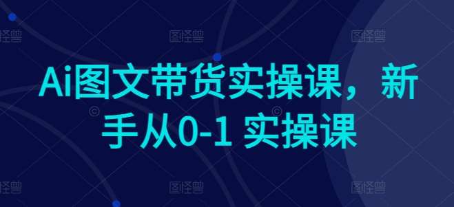 Ai图文带货实操课，新手从0-1 实操课-创库88项目资源网
