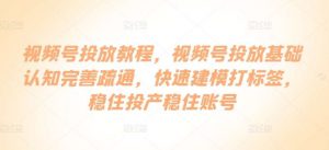 视频号投放教程，​视频号投放基础认知完善疏通，快速建模打标签，稳住投产稳住账号-创库88项目资源网