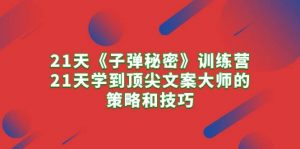 （10210期）21天《子弹秘密》训练营，21天学到顶尖文案大师的策略和技巧-创库88项目资源网