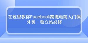（10259期）在这里教你Facebook跨境电商入门课，外贸·独立站必修-创库88项目资源网