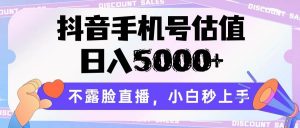 抖音手机号估值，日入5000+，不露脸直播，小白秒上手-创库88项目资源网