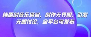 纯原创音乐项目，创作无界限，引发无限讨论，全平台可发布【揭秘】-创库88项目资源网