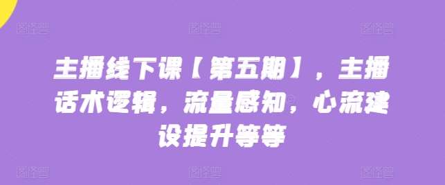 主播线下课【第五期】，主播话术逻辑，流量感知，心流建设提升等等-创库88项目资源网