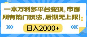 （10311期）一本万利多平台变现，市面所有热门玩法，日入2000+，后期无上限！-创库88项目资源网