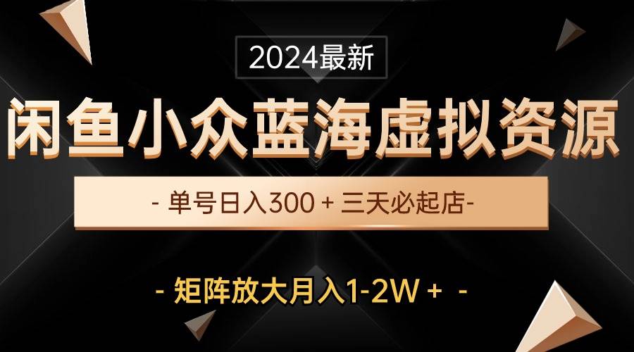 （10336期）最新闲鱼小众蓝海虚拟资源，单号日入300＋，三天必起店，矩阵放大月入1-2W-创库88项目资源网