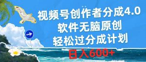（10339期）视频号创作者分成4.0，软件无脑原创，轻松过分成计划，日入600+-创库88项目资源网