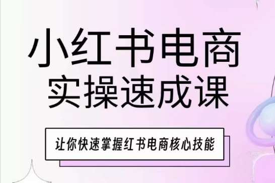 小红书电商实操速成课，让你快速掌握红书电商核心技能-创库88项目资源网