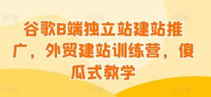 谷歌B端独立站建站推广，外贸建站训练营，傻瓜式教学-创库88项目资源网