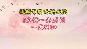 视频号全新聊天玩法纯原创，轻松日入500+，操作简单，一遍上手-创库88项目资源网