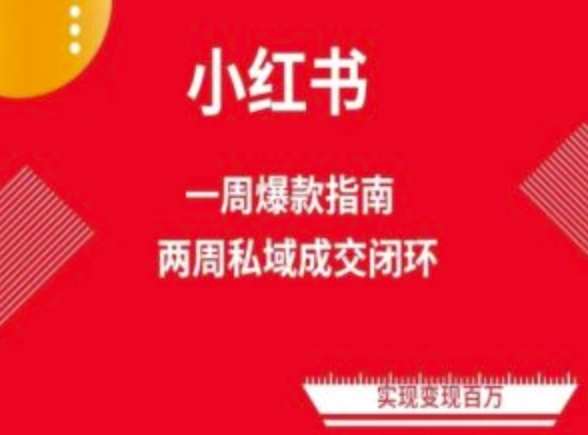 爆款小红书免费流量体系课程(两周变现)，小红书电商教程-创库88项目资源网