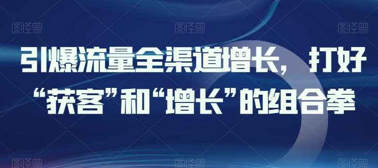 引爆流量全渠道增长，打好“获客”和“增长”的组合拳-创库88项目资源网