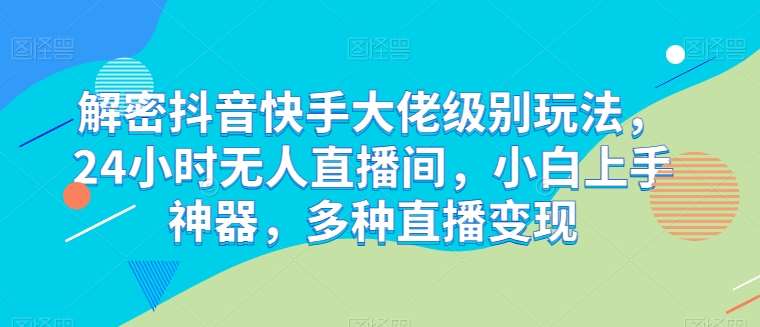 解密抖音快手大佬级别玩法，24小时无人直播间，小白上手神器，多种直播变现【揭秘】-创库88项目资源网