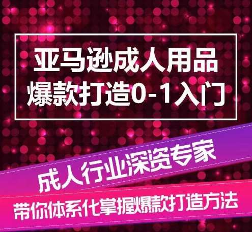 亚马逊成人用品爆款打造0-1入门，系统化讲解亚马逊成人用品爆款打造的流程-创库88项目资源网
