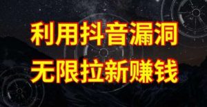 利用抖音链接漏洞，无限拉新赚钱【漏洞原理+操作流程】【揭秘】-创库88项目资源网