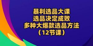 （10521期）暴利 选品大课：选品决定成败，教你多种大爆款选品方法（12节课）-创库88项目资源网