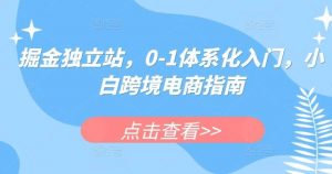 掘金独立站，0-1体系化入门，小白跨境电商指南-创库88项目资源网