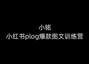 小铭-小红书plog爆款图文训练营，教你从0-1做小红书-创库88项目资源网